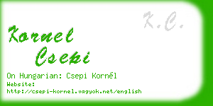 kornel csepi business card